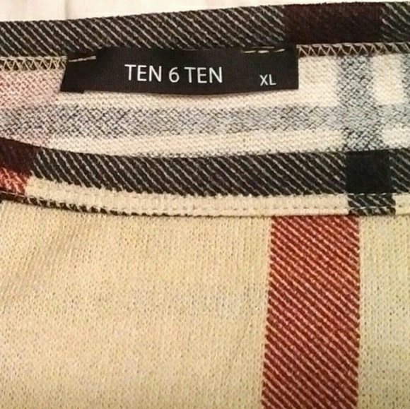 HP♥Ten 6 Ten Crewneck L/S Plaid Top - ONLY XL LEFT - Picture 6 of 6